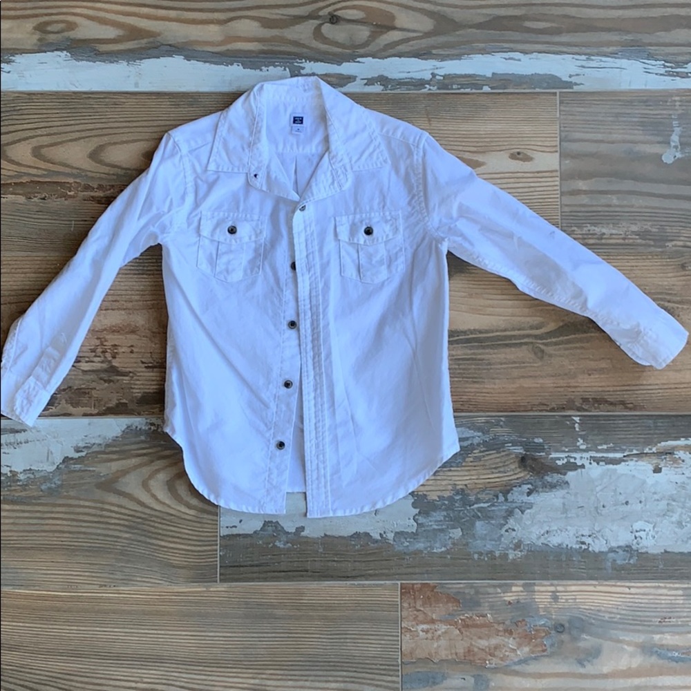 Janie and Jack white cotton button up